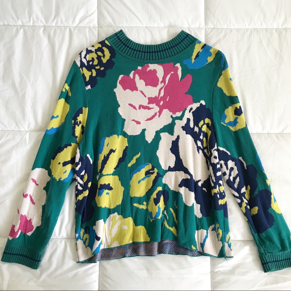 Anthropologie MultiColored Floral Sweater